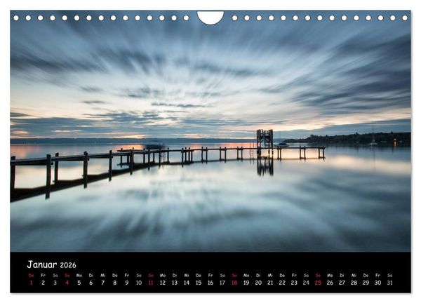 Produktbild: silent minutes - Lichtstimmungen im 5-Seen-Land (Wandkalender 2026 DIN A4 quer), CALVENDO Monatskalender