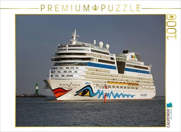 Produktbild: CALVENDO Puzzle Aida Stella in der Hafeneinfahrt Warnem&uuml;nde | 1000 Teile Lege-Gr&ouml;&szlig;e 64x48cm Foto-Puzzle f&uuml;r gl&uuml;ckliche Stunden