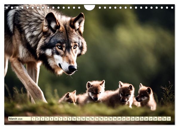 Produktbild: A year among wolves (Wall Calendar 2026 DIN A4 landscape), CALVENDO 12 Month Wall Calendar