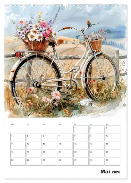 Produktbild: Fahrradpoesie (Wandkalender 2026 DIN A2 hoch), CALVENDO Monatskalender