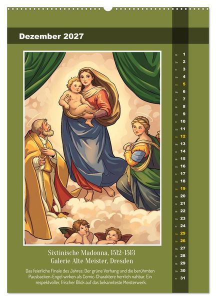 Produktbild: Raffael 2.0, Renaissance-Madonnen als Graphic Novel (hochwertiger Premium Wandkalender 2027 DIN A2 hoch), Kunstdruck in Hochglanz