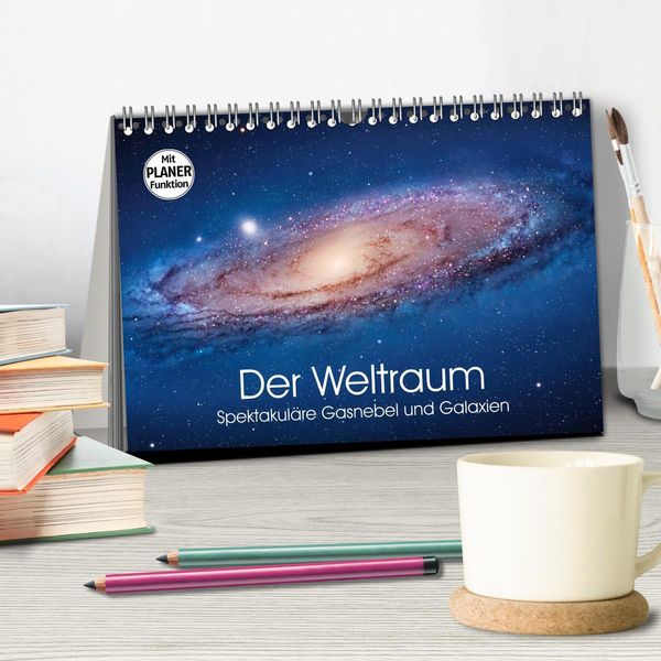 Produktbild: Der Weltraum. Spektakul&auml;re Gasnebel und Galaxien (Tischkalender 2026 DIN A5 quer), CALVENDO Monatskalender
