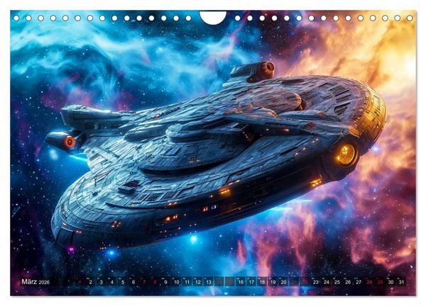 Produktbild: Raumschiffe - Im Universum durch Raum und Zeit (Wandkalender 2026 DIN A4 quer), CALVENDO Monatskalender