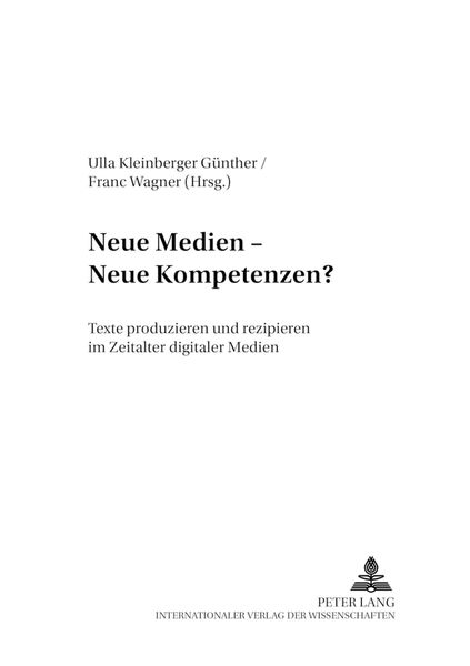 Produktbild: Neue Medien &ndash; Neue Kompetenzen?
