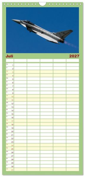 Produktbild: Familienplaner 2027 - Milit&auml;rflieger mit 5 Spalten (Wandkalender, 21 x 45 cm) CALVENDO