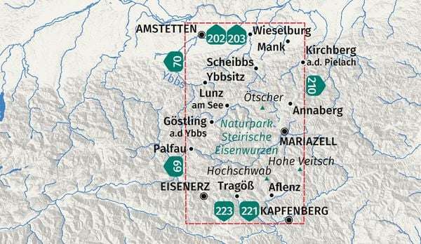 Produktbild: KOMPASS Wanderkarte 212 Hochschwab, Mariazell, Eisenwurzen 1:50.000