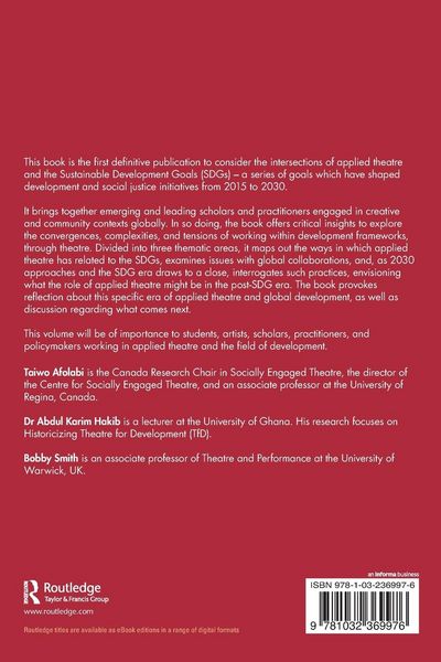 Produktbild: Applied Theatre and the Sustainable Development Goals