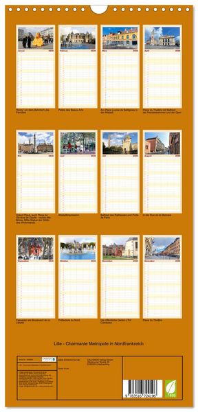 Produktbild: Familienplaner 2026 - Lille - Charmante Metropole in Nordfrankreich mit 5 Spalten (Wandkalender, 21 x 45 cm) CALVENDO