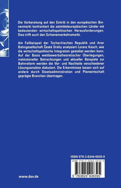 Produktbild: Der Schienenverkehr der Tschechischen Republik in der Transformation