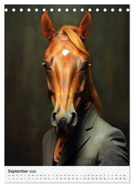 Produktbild: Stylish Horses (Desk Calendar 2026 DIN A5 portrait), CALVENDO 12 Month DeskCalendar