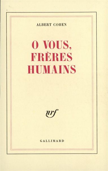 Produktbild: O vous, fr&egrave;res humains !