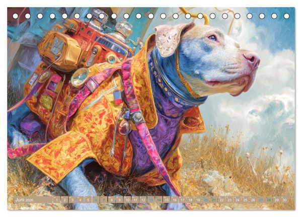 Produktbild: Punkerhunde - Witzige Illustrationen (Tischkalender 2026 DIN A5 quer), CALVENDO Monatskalender