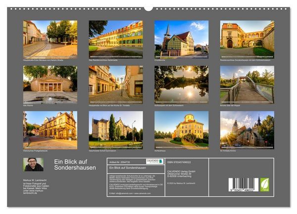Produktbild: Ein Blick auf Sondershausen (hochwertiger Premium Wandkalender 2026 DIN A2 quer), Kunstdruck in Hochglanz