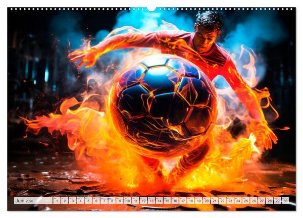 Produktbild: FU&szlig;BALLFIEBER Dynamische Szenen (Wandkalender 2026 DIN A2 quer), CALVENDO Monatskalender