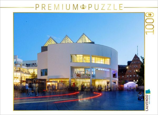CALVENDO Puzzle Stadthaus von Richard Meier am Münsterplatz im Abendlicht | 1000 Teile Lege-Größe 64x48cm Foto-Puzzle für glückliche Stunden
