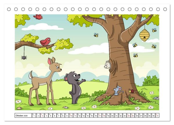 Produktbild: Der bunte Kinderkalender (Tischkalender 2026 DIN A5 quer), CALVENDO Monatskalender