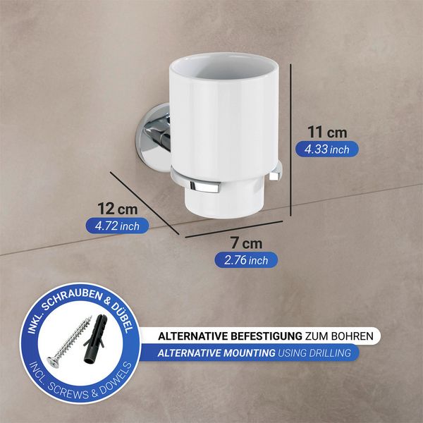 Produktbild: UV-Loc&reg; Zahnputzbecherhalter Mod. Isera, Befestigen ohne Bohren mit innovativem Klebesystem