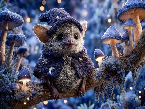 Produktbild: CALVENDO Puzzle Zauberhafte Fledermaus als Zauberer im Pilzwald | 1000 Teile Lege-Gr&ouml;&szlig;e 64x48cm Foto-Puzzle f&uuml;r gl&uuml;ckliche Stunden