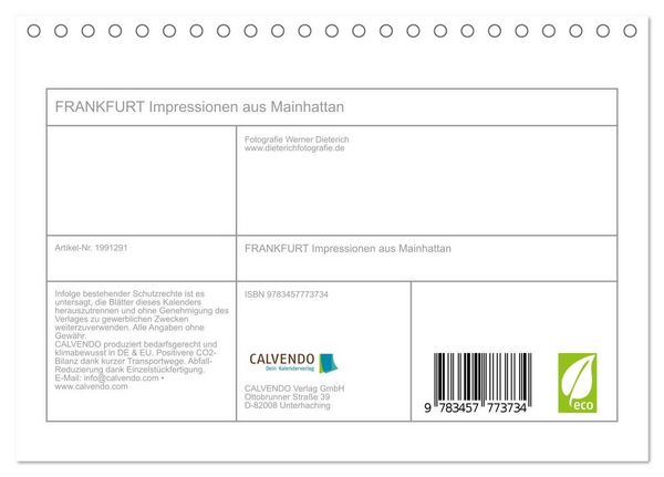 Produktbild: FRANKFURT Impressionen aus Mainhattan (Tischkalender 2026 DIN A5 quer), CALVENDO Monatskalender