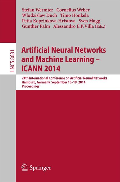 Produktbild: Artificial Neural Networks and Machine Learning -- ICANN 2014