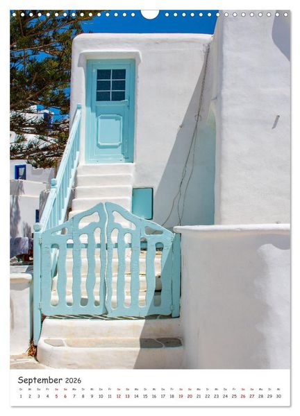 Produktbild: Treppauf, treppab in den Altstadtgassen von Mykonos (Wandkalender 2026 DIN A3 hoch), CALVENDO Monatskalender