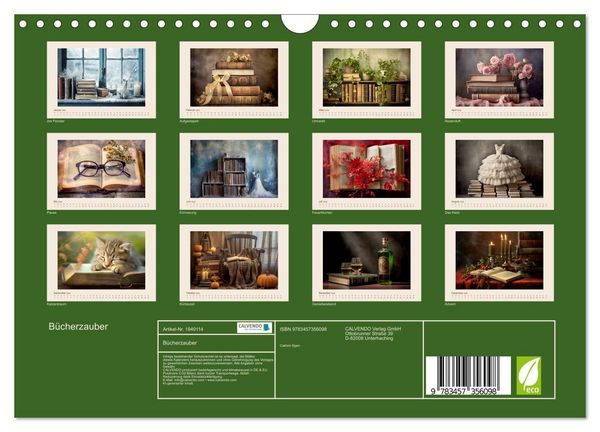 Produktbild: B&uuml;cherzauber (Wandkalender 2026 DIN A4 quer), CALVENDO Monatskalender