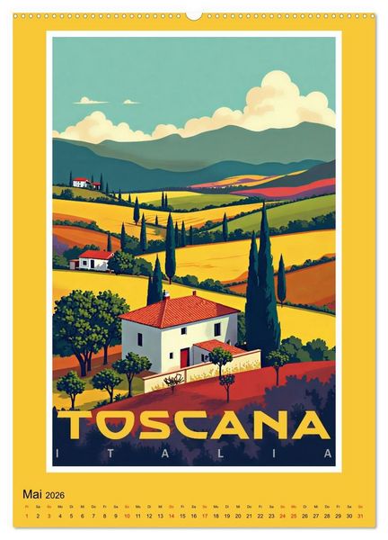Produktbild: Art-D&eacute;co Vintage-Poster (hochwertiger Premium Wandkalender 2026 DIN A2 hoch), Kunstdruck in Hochglanz