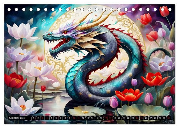 Produktbild: Drachen - Mystische Wesen (Tischkalender 2026 DIN A5 quer), CALVENDO Monatskalender