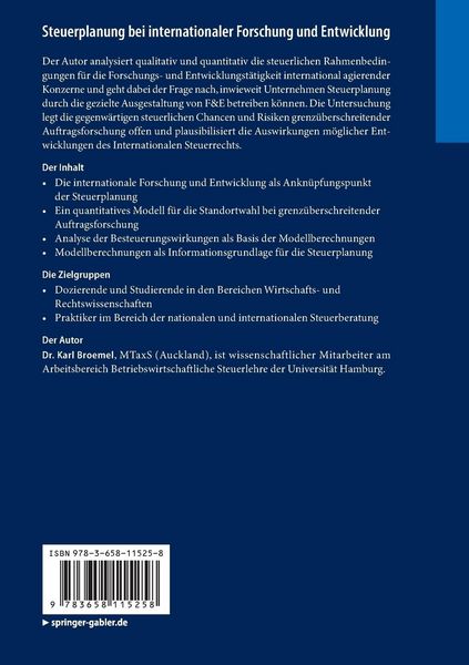 Produktbild: Steuerplanung bei internationaler Forschung und Entwicklung