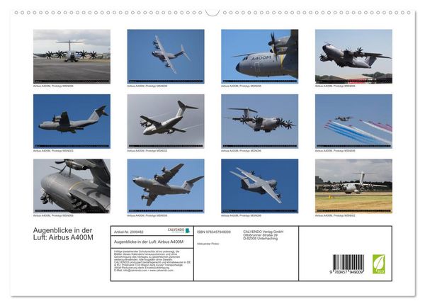 Produktbild: Augenblicke in der Luft: Airbus A400M (hochwertiger Premium Wandkalender 2026 DIN A2 quer), Kunstdruck in Hochglanz