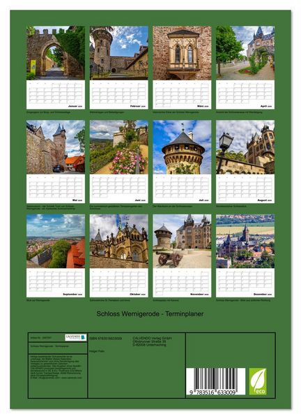 Produktbild: Schloss Wernigerode - Terminplaner (Wandkalender 2026 DIN A4 hoch), CALVENDO Monatskalender