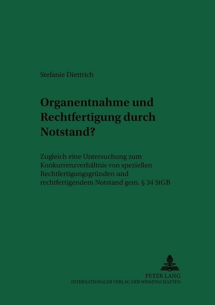 Produktbild: Organentnahme und Rechtfertigung durch Notstand?