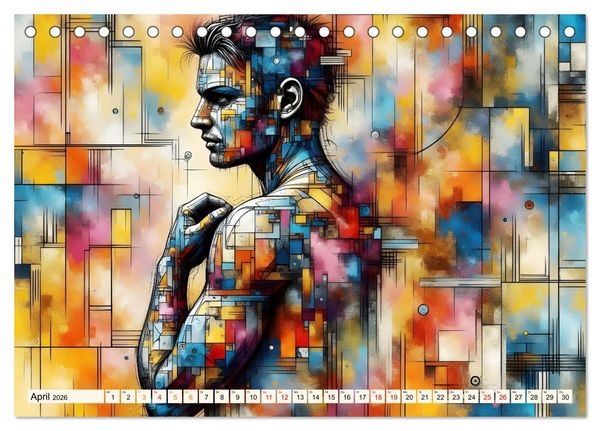 Produktbild: Kubistische Emotionen (Tischkalender 2026 DIN A5 quer), CALVENDO Monatskalender