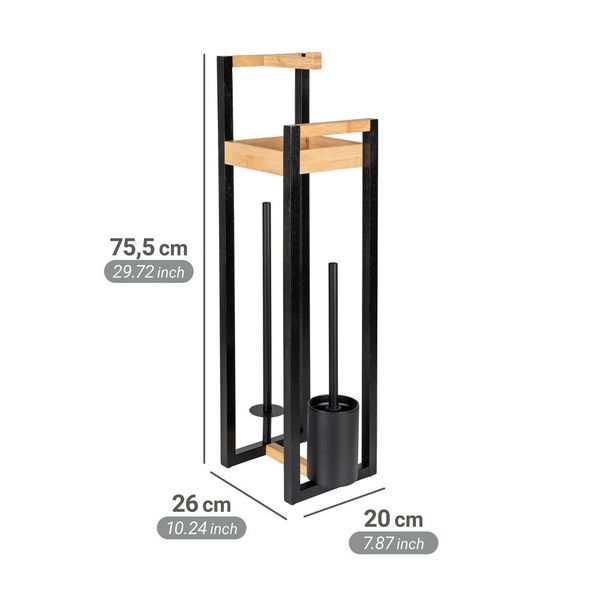 Produktbild: 4 in 1 Stand WC-Garnitur Mod. Braidi, aus zertifiziertem Bambus