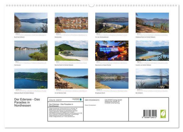 Produktbild: Der Edersee - Das Paradies in Nordhessen (hochwertiger Premium Wandkalender 2027 DIN A2 quer), Kunstdruck in Hochglanz