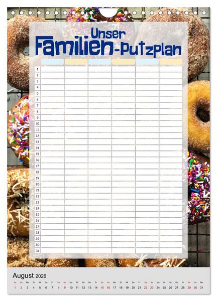 Produktbild: Unser Familien-Putzplan & Kalender 2026 (Wandkalender 2026 DIN A4 hoch), CALVENDO Monatskalender