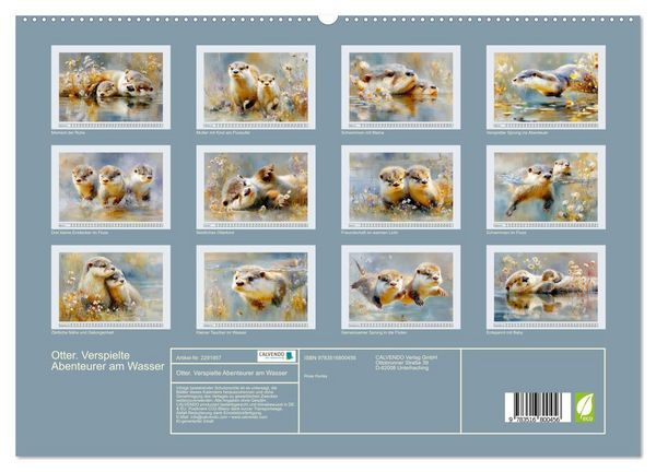 Produktbild: Otter. Verspielte Abenteurer am Wasser (hochwertiger Premium Wandkalender 2027 DIN A2 quer), Kunstdruck in Hochglanz