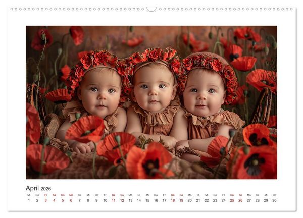 Produktbild: Unsere s&uuml;&szlig;en Knirpse (hochwertiger Premium Wandkalender 2026 DIN A2 quer), Kunstdruck in Hochglanz