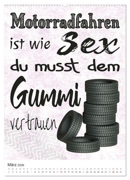 Produktbild: Coole Biker-Spr&uuml;che (hochwertiger Premium Wandkalender 2026 DIN A2 hoch), Kunstdruck in Hochglanz