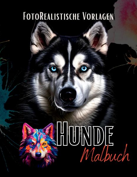 Produktbild: Malbuch Hunde &bdquo;Fotorealistisch&ldquo;.