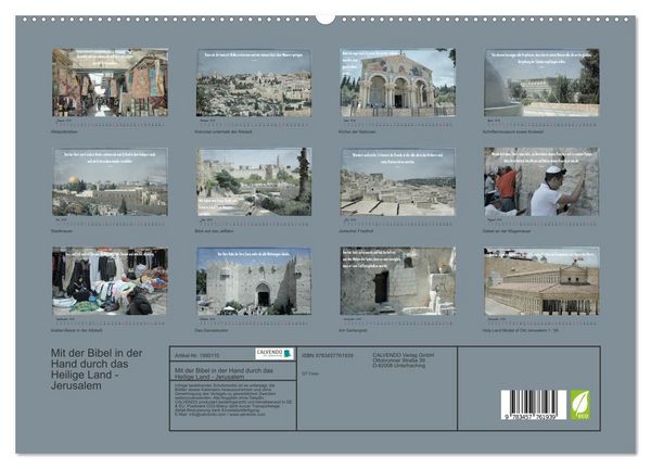 Produktbild: Mit der Bibel in der Hand durch das Heilige Land - Jerusalem (hochwertiger Premium Wandkalender 2026 DIN A2 quer), Kunstdruck in Hochglanz