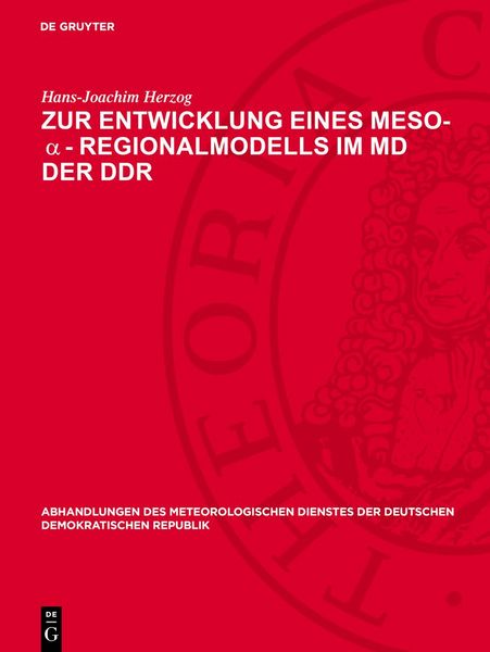 Produktbild: Zur Entwicklung eines Meso-&alpha;-Regionalmodells im MD der DDR