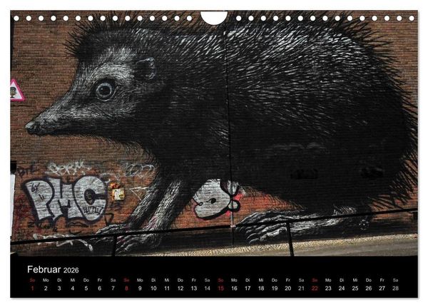 Produktbild: Urbane Kunst - Streetart 2026 (Wandkalender 2026 DIN A4 quer), CALVENDO Monatskalender