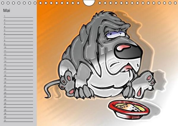 Produktbild: Hunde-Geburtstagskalender / Witziger Cartoon-Kalender (Wandkalender immerw&auml;hrend DIN A4 quer)