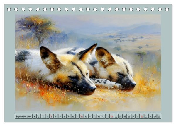 Produktbild: Wildhunde. Afrikas erfolgreiche J&auml;ger (Tischkalender 2027 DIN A5 quer), CALVENDO Monatskalender