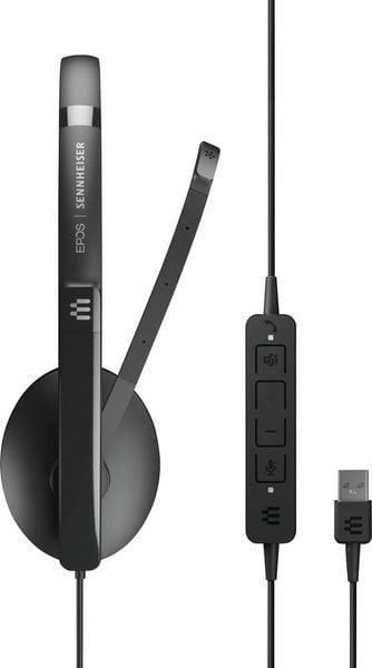 Produktbild: EPOS On Ear Headset kabelgebunden Stereo Schwarz Noise Cancelling Lautst&auml;rkeregelung, Mikrofon-Stummschaltung Telefon