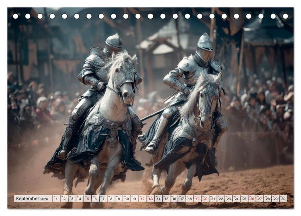 Produktbild: Ritter - Legenden aus Stahl und Ehre (Tischkalender 2026 DIN A5 quer), CALVENDO Monatskalender