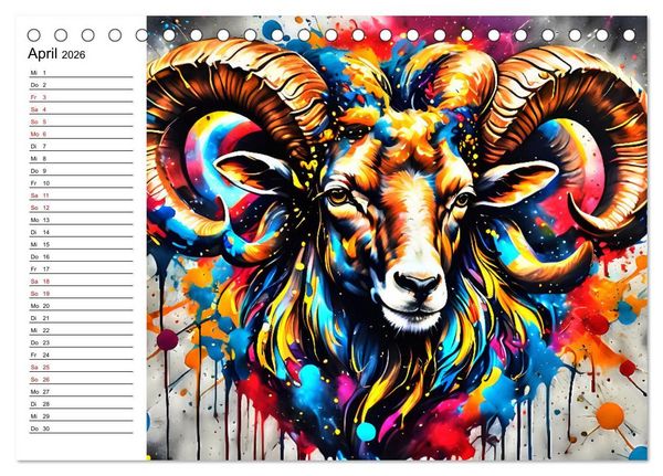 Produktbild: Street Art Sternzeichen (Tischkalender 2026 DIN A5 quer), CALVENDO Monatskalender