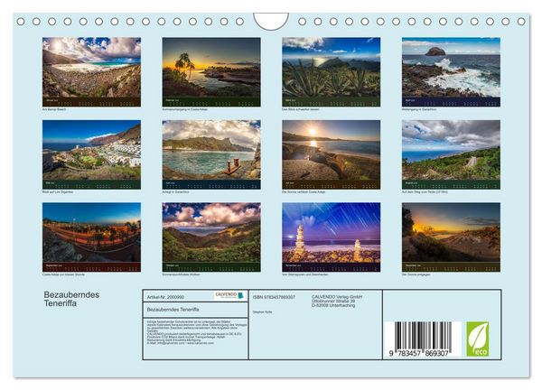 Produktbild: Bezauberndes Teneriffa (Wandkalender 2026 DIN A4 quer), CALVENDO Monatskalender