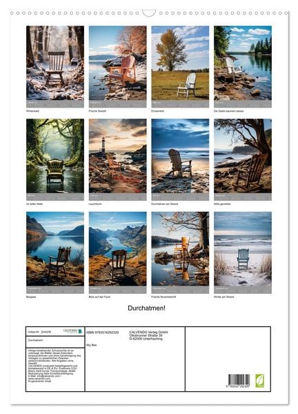 Produktbild: Durchatmen! (Wandkalender 2026 DIN A2 hoch), CALVENDO Monatskalender